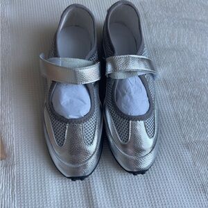 Silver Women's Shoes with Strap